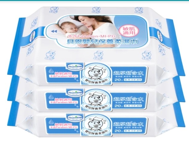 貝恩 嬰兒保養柔濕巾-無香料 20抽3入x20串(整箱)