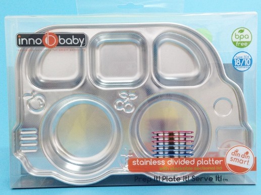 Innobaby 不鏽鋼巴士造型餐盤 (附蓋) 