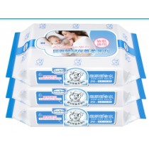 貝恩 嬰兒保養柔濕巾-無香料 20抽3入x20串(整箱)
